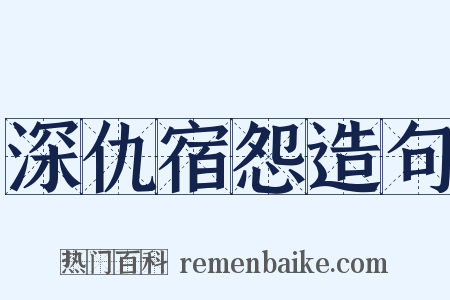 深仇宿怨造句是什么意思的图片